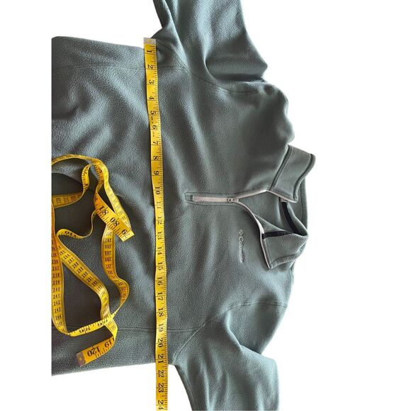 Columbia Womens Green Long Sleeve Fleece Stand-Up Collar Half Zip Sweater Medium - Picture 7 of 13